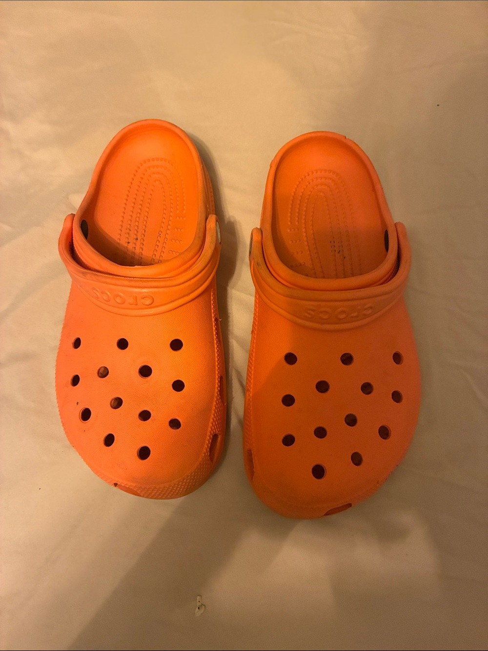 Trending Mens CROCS Orange Classic Clogs with Heel Strap